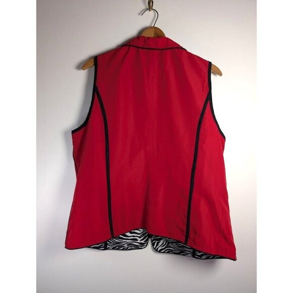 Cj Banks Vest Womens Size‎ 1X Reversible Animal Print Zebra Lightweight Mob Wife - Picture 12 of 14